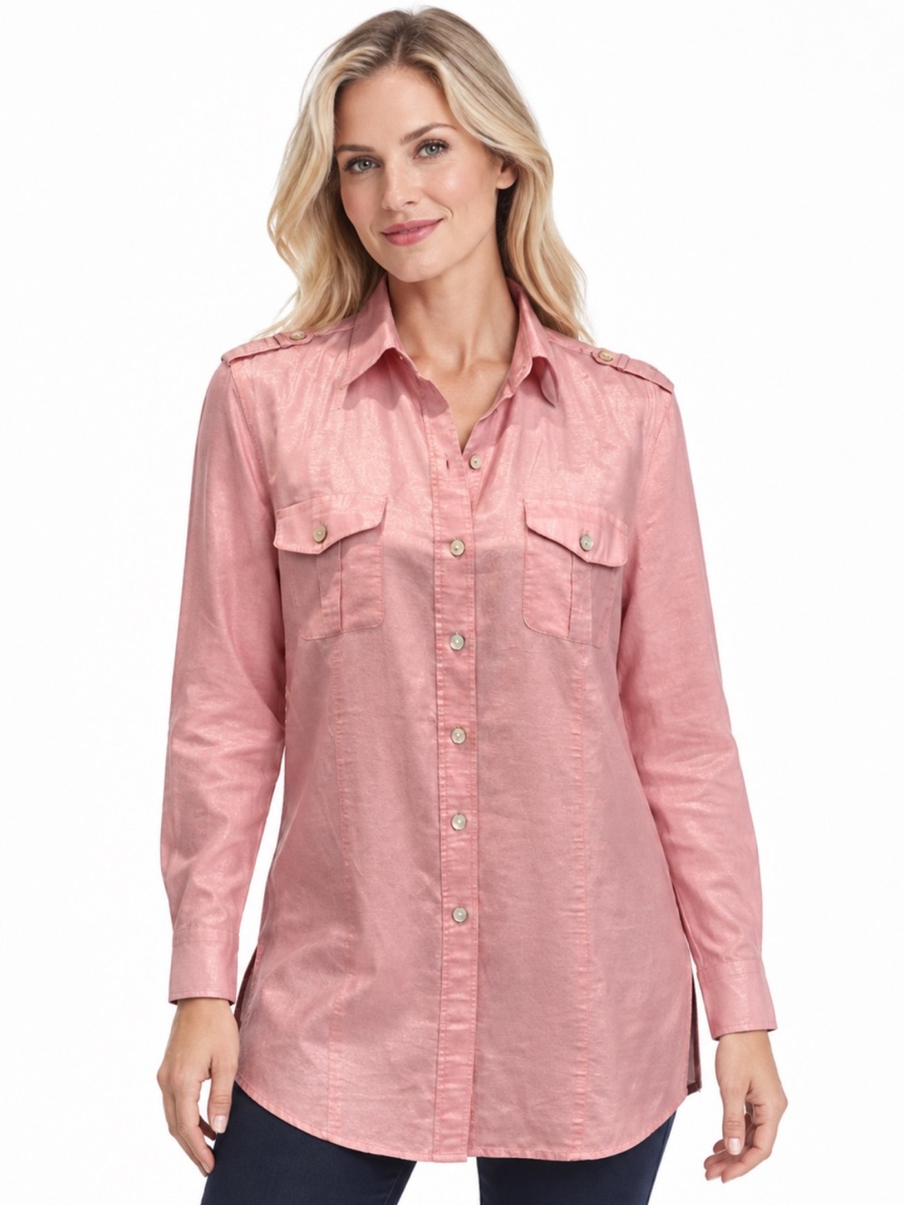 Allison Daley Pink Button Down Shirt size 10